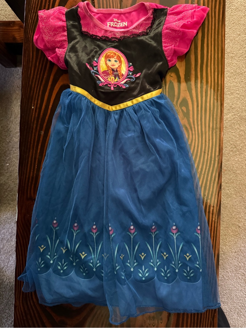 Disney Frozen Anna Blue & Pink Girls Nightgown
